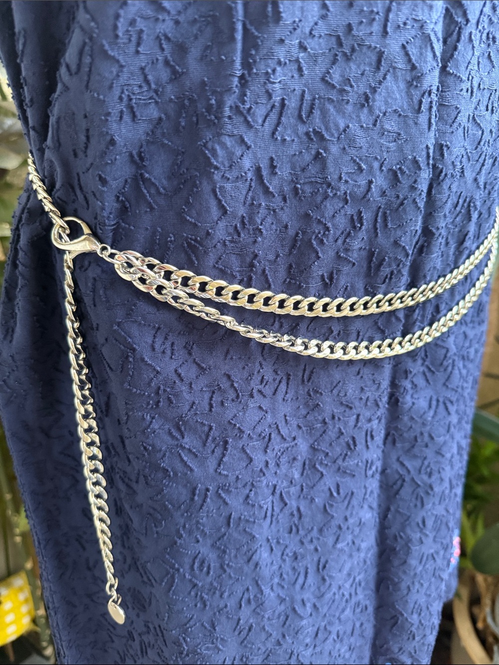 Vintage Silver Double Chain Waist Belt - Women's Accessory